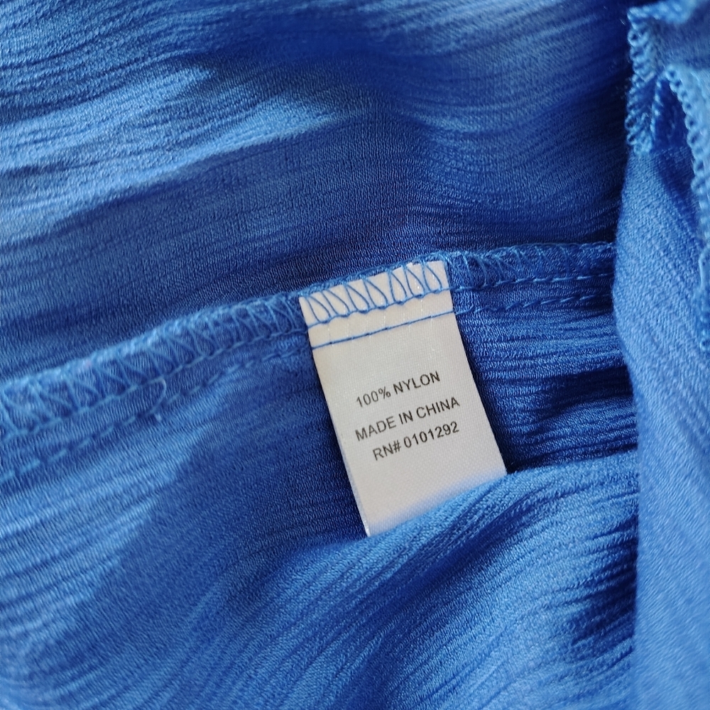 BEACHTIME Women's Blue Ruffle Top Swim Coverup S - Picture 6 of 8